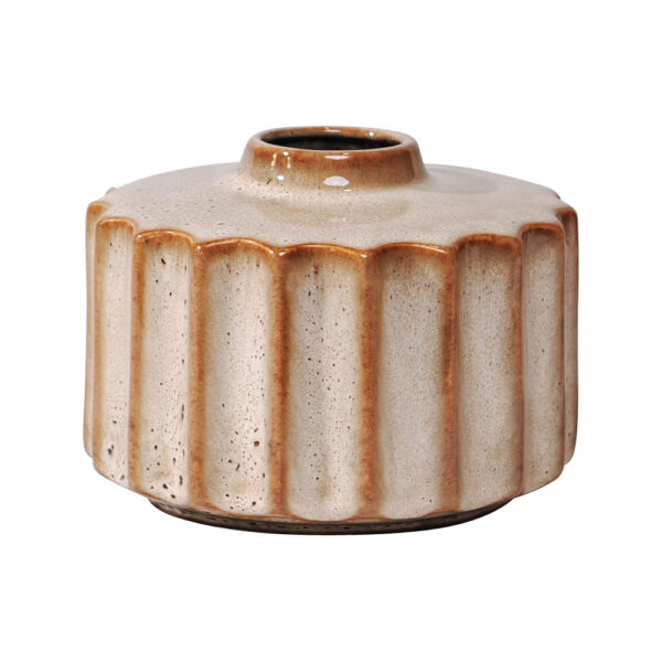 beige rippled vase big