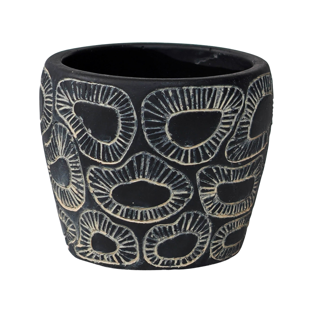monochrome plant pot
