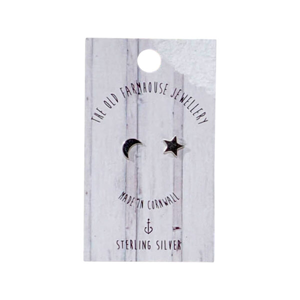 sterling silver moon and star earrings