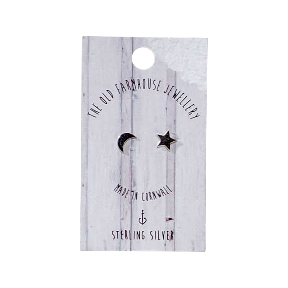 sterling silver moon and star earrings