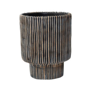 stripy rustic cement planter