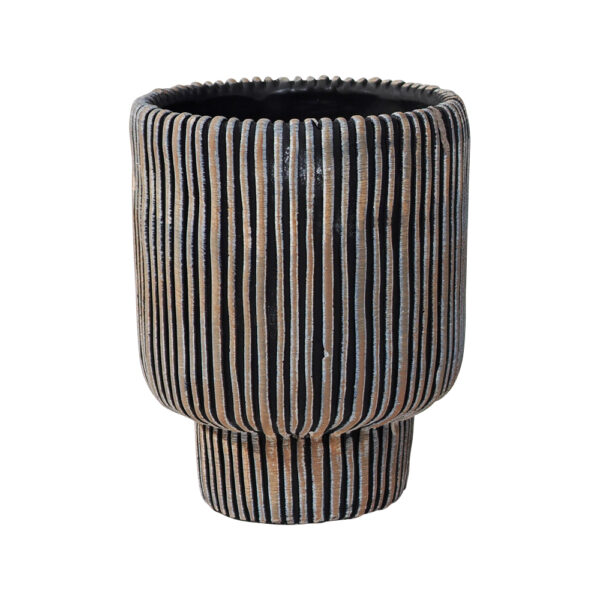 stripy rustic cement planter