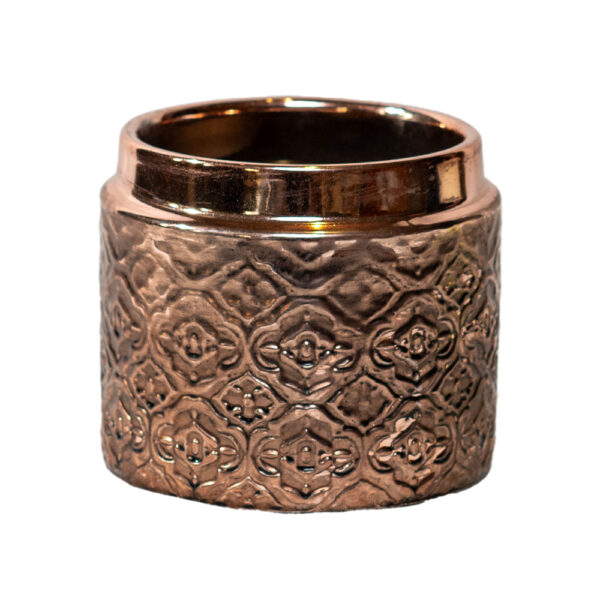 art deco rose gold plant pot