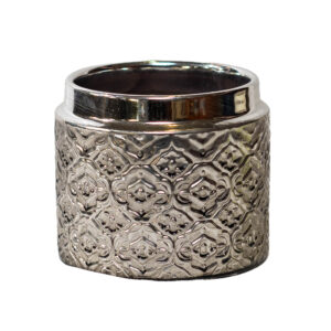 art deco silver plant pot