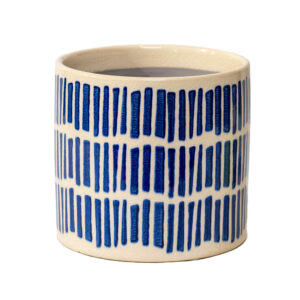 blue tile plant pot large
