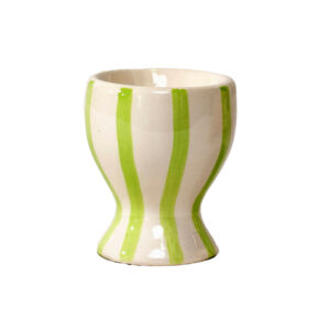 egg cup green stripy