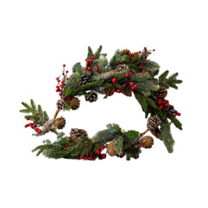 Christmas garland with berries,pinecones and furcones