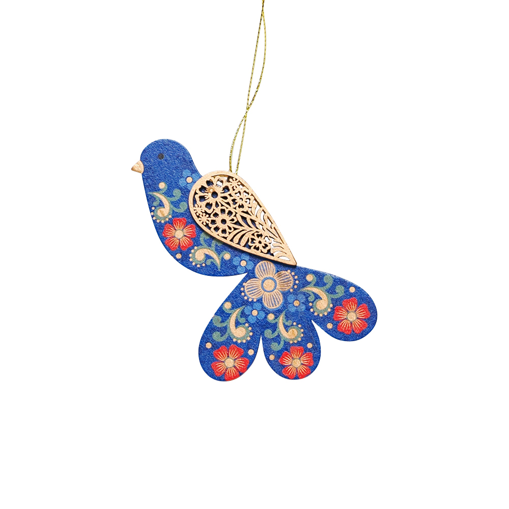 Hanging wooden bird decora