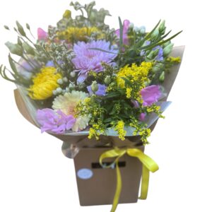 Aqua pack with pale pink and yellow accents