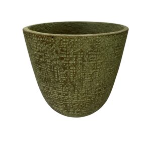 rustic sage coloured textured plant pot