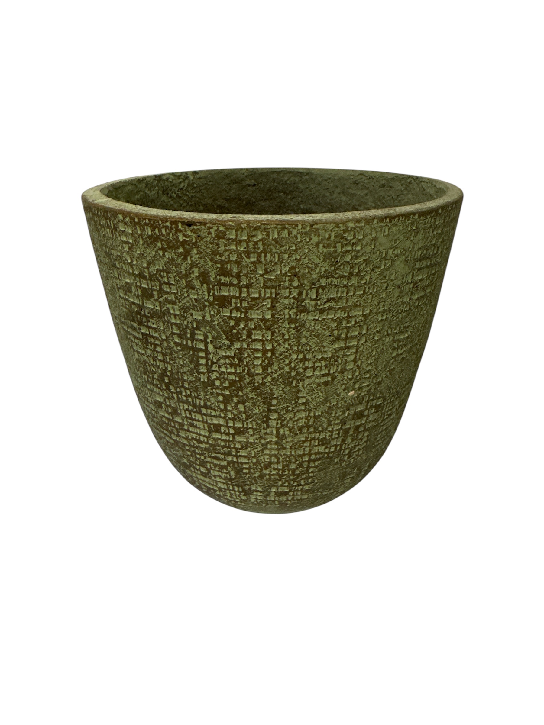 rustic sage coloured textured plant pot
