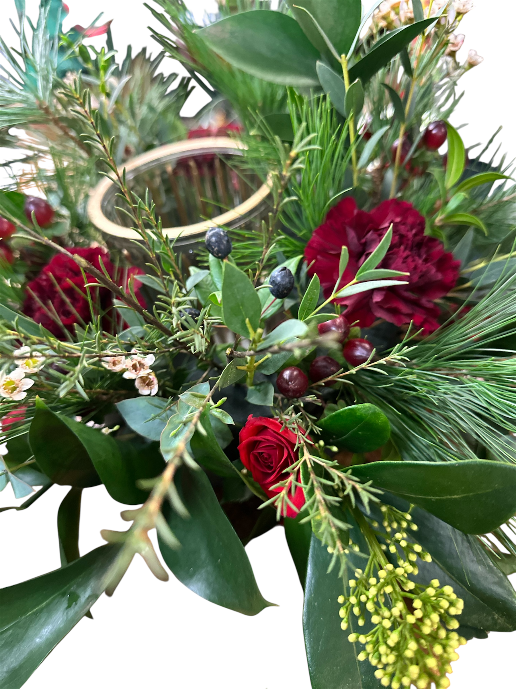 festive table piece for candle holder